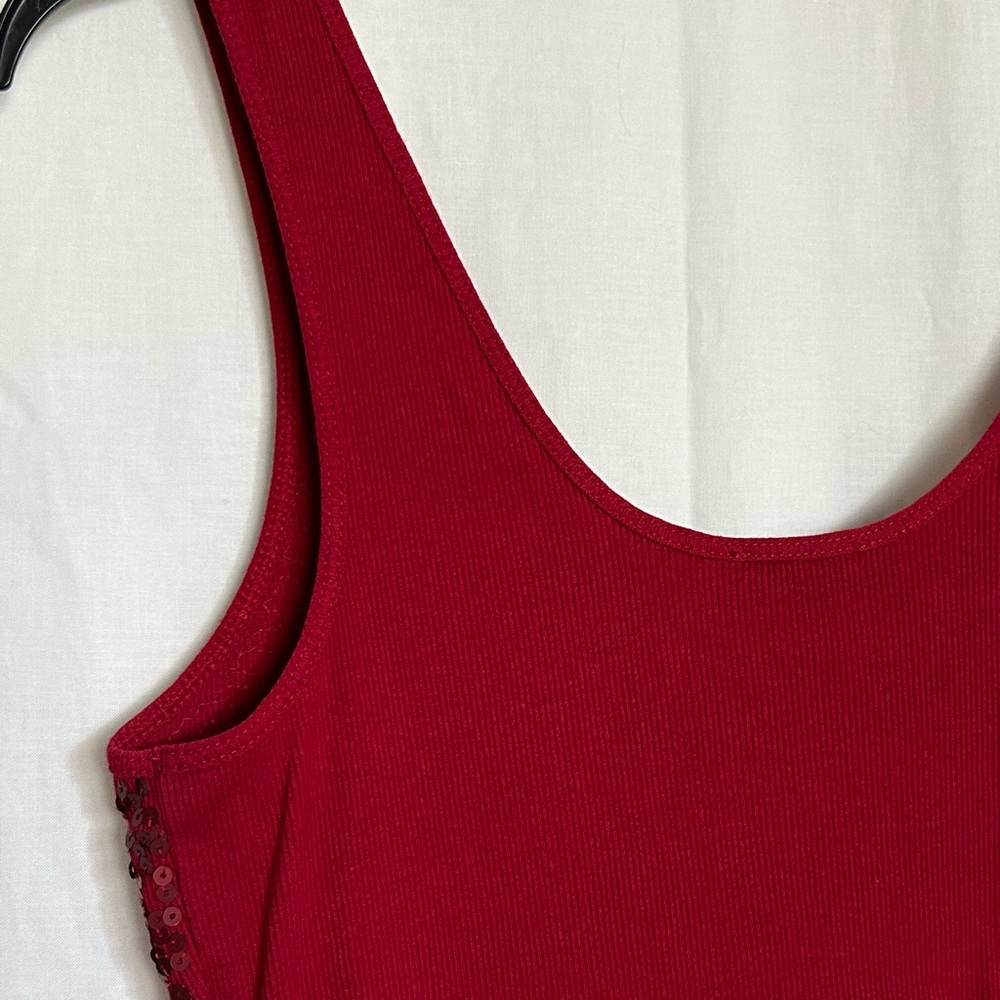 Express - Women's Red Sequin Tank Top - Picture 4 of 6